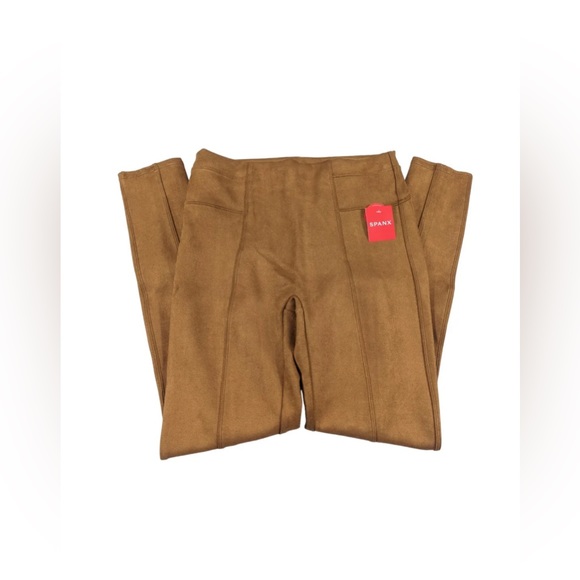SPANX Faux Suede Leggings Women’s XS Caramel Brown NWT - Picture 2 of 3